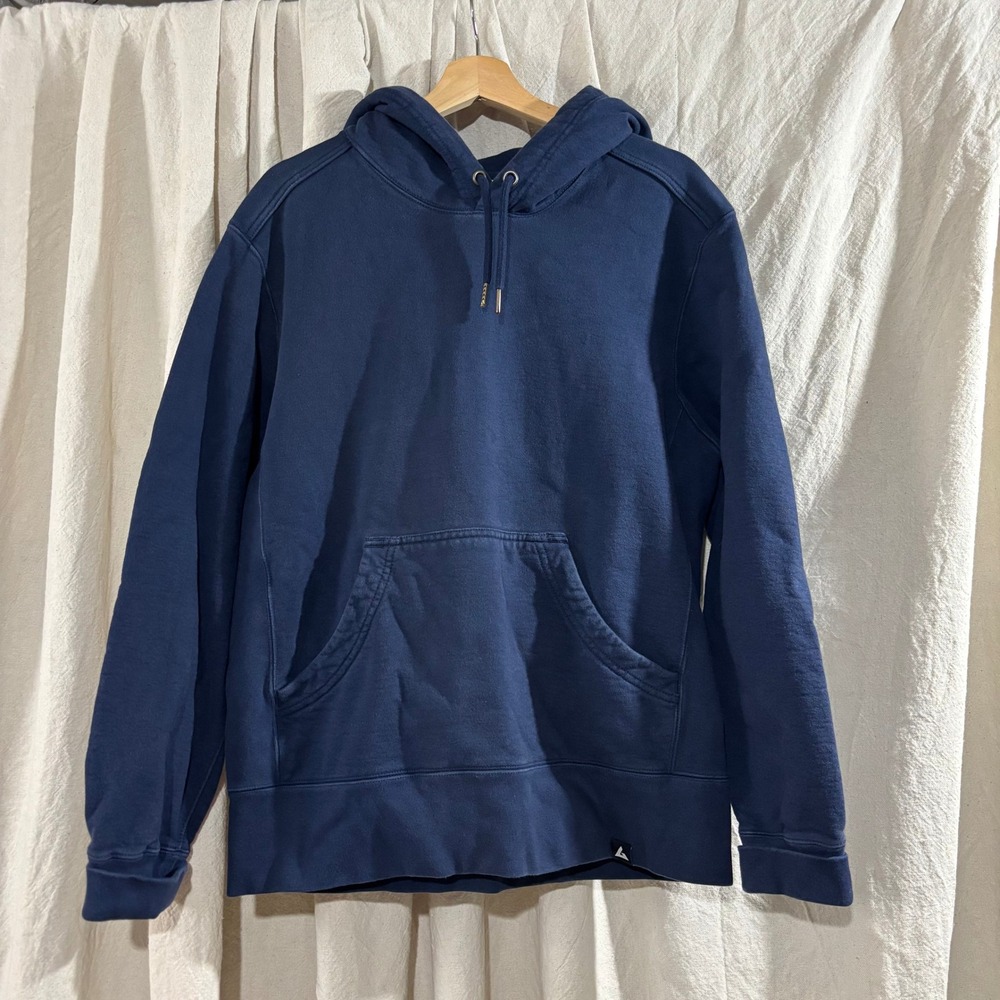American Giant Classic Pullover Hoodie Navy Blue Cotton Made in USA Medium